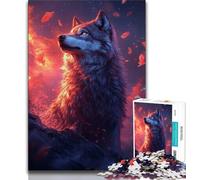 1000 Piece Jigsaw Puzzles for Adults Wolf at Sunset Puzzles for Adults,Family Game Stress Reliever Difficult Challenge Suitable for Couples (size 75x50cm)