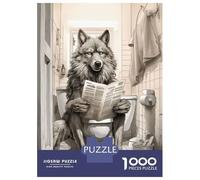 1000 Piece Jigsaw Puzzles for Adults Wolf Bathroom Business Jigsaws for Adults Brain Teaser Game Stress Reliever for Is Ideal As A Gift 38x26cm/1000pcs