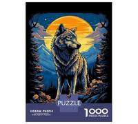 1000 Piece Jigsaw Puzzles for Adults Wolf in Mountain Landscape Illustration Jigsaw Puzzle Anti-Stress Toys Home Decoration Difficult And Challenge 70x50cm/1000pcs