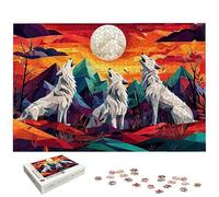 1000 Piece Jigsaw Puzzles for Adults, Wolf Jigsaw Puzzles for Adults 1000, Fantasy Jigsaws for Family Educational Games, Wooden Puzzle with Gift Box, Unique Gifts for Women, Home Wall Decor, -5462