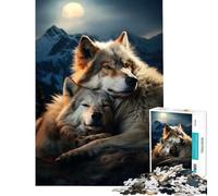 1000 Piece Jigsaw Puzzles for Adults Wolves in Love Toy Intellectual Game Educational Game But Fun And Humorous Birthday Gifts (Size 38x26cm)