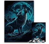 1000 Piece Jigsaw Puzzles for Adults Wolves Under The Full Moon cardboard Jigsaw Puzzles for Adults for Teenagers, Family Game Night, Brain-Challenging Gift Idea 26X38CM/10.23x14.96inch