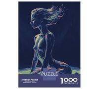 1000 Piece Jigsaw Puzzles for Adults Woman in Blue And Green Puzzles for Adults Relaxing Games A Work of Art Difficult And Challenge 52x38cm/1000pcs