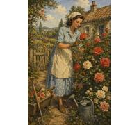 1000 piece jigsaw puzzles for adults Wooden Puzzle 1940s Rose Gardener