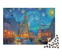 1000 Piece Jigsaw Puzzles for Adults Wroc Ł Aw, Poland Jigsaw Puzzle Night View Wood Puzzle Beautiful Decoration Challenging Therapeutic Fun Fantasy & Mythology 1000pcs (75x50cm)