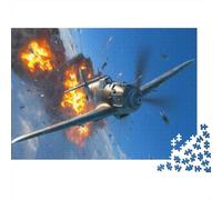 1000 Piece Jigsaw Puzzles for Adults WWII ,A Soviet Yak-9 Fighter Jigsaw Puzzle Fighter Plane Wood Puzzle Beautiful Decoration Challenging Therapeutic Fun Fantasy & Mythology 1000pcs (75x50cm)