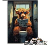 1000 Piece Jigsaw Puzzles for Adults Yak Sitting on The Toilet, Suitable for People Aged 14 And Above Educational Games Secret Santa Gifts (size 26x38cm)