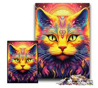 1000 Piece Jigsaw Puzzles for Adults Yellow Cat cardboard Jigsaw 26x38 cm Brain Teaser & Home Decor, Perfect