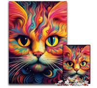 1000 Piece Jigsaw Puzzles for Adults Yellow Cat cardboard Puzzles High-Difficulty Brain Teaser for Teenagers 26X38CM/10.23x14.96inch