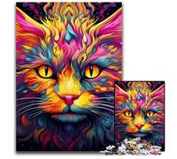 1000 Piece Jigsaw Puzzles for Adults Yellow Cat Wooden Puzzles High-Difficulty Brain Teaser for Teenagers 50x75CM/19.68x29.52inch