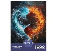 1000 Piece Jigsaw Puzzles for Adults Yin Yang Fire & Water Puzzle for Adults Anti-Stress Toys Presents for Women Parent-child Interaction 52x38cm/1000pcs