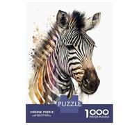 1000 Piece Jigsaw Puzzles for Adults Zebra in Watercolor Puzzles for Adults Relaxing Games A Work of Art Difficult And Challenge 52x38cm/1000pcs