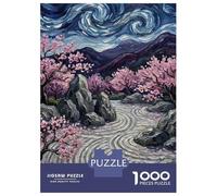 1000 Piece Jigsaw Puzzles for Adults Zen Garden with Cherry Blossoms Adult Jigsaw Hands-on Game Analysis And Logic Parent-child Interaction 70x50cm/1000pcs