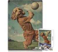 1000 Piece Jigsaw Puzzles for Teenagers A Dog Playing Golf Challenging Game Toys Wall Decoration Gift For Birthdays Size 38x52cm