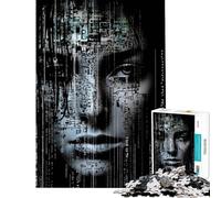 1000 Piece Jigsaw Puzzles for Teenagers A Face In Binary Code Teenager Puzzles Relax Games For Family Fun Help The Brain Exercise (Size 50x75cm)