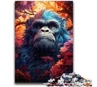 1000 Piece Jigsaw Puzzles for Teenagers A Gorilla in The Flowers 1000 Pieces for Adults,Fun Activity for Home, Rainy Days Toys, Birthday Gifts (38x26cm)