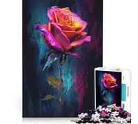 1000 Piece Jigsaw Puzzles for Teenagers A Resilient Rose, Hands-on Game, Difficult Challenge, Unique Birthday And Gifts 38x52cm