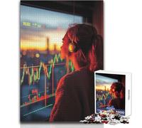 1000 Piece Jigsaw Puzzles for Teenagers A Trader Watching Datas And Sunrise Challenging Game Toys Wall Decoration Gift For Birthdays Size 50x75cm