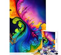 1000 Piece Jigsaw Puzzles for Teenagers Abstract Alcohol Ink Toy Wall Decor Gift For Birthdays Family Game Train Your Brain And Hands Size 38x26cm