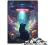 1000 Piece Jigsaw Puzzles for Teenagers Abstract Art Black Cat Challenging Game Toys for Is Ideal As A Gift for The Whole Family 50x75cm