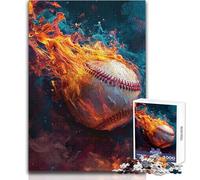1000 Piece Jigsaw Puzzles for Teenagers Abstract Baseball Flames Challenging Game Toys Wall Decoration Gift For Birthdays Size 50x75cm