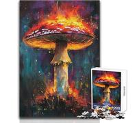 1000 Piece Jigsaw Puzzles for Teenagers Abstract Mushroom Flames Educational Game Presents for Women Secret Santa Gifts Size 38x52cm