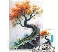 1000 Piece Jigsaw Puzzles for Teenagers Abstract Tree Art, Educational Toy, Tough Challenge, for Is Ideal As A Gift 38x52cm