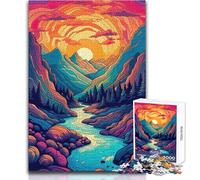 1000 Piece Jigsaw Puzzles for Teenagers Abstract Valley Mountain Educational Game Presents for Women Secret Santa Gifts Size 50x75cm