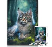 1000 Piece Jigsaw Puzzles for Teenagers Adorable Maine Coon Cat Challenging Game Toys Wall Decoration Gift For Birthdays Size 38x26cm