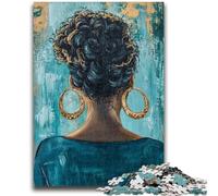 1000 Piece Jigsaw Puzzles for Teenagers African American Woman Adult Jigsaw,Decompressing Intellectual Educational Toy Perfect Decoration (38x26cm)