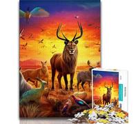 1000 Piece Jigsaw Puzzles for Teenagers African Animals 1000 Piece Puzzle,Challenging Family Activity Games DIY Toy for Home Wall Decor Gifts 38x26cm