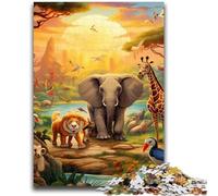 1000 Piece Jigsaw Puzzles for Teenagers African Animals 1000 Pieces for Teenagers,learning Educational for Is Ideal As A Gift for The Whole Family (26x38cm)
