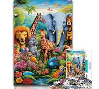 1000 Piece Jigsaw Puzzles for Teenagers African Animals Puzzles for Teenagers,Challenging Family Activity Games DIY Toy for Home Wall Decor Gifts (size 38x26cm)