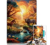 1000 Piece Jigsaw Puzzles for Teenagers African Animals Teenager Puzzles,Toys Educational Games Stress Relieving Unique Birthday And Gifts (size 75x50cm)