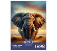 1000 Piece Jigsaw Puzzles for Teenagers African Elephant Art Print Adult Puzzles Toy Wall Decor A Work of Art for Birthday, Chrismas 52x38cm/1000pcs