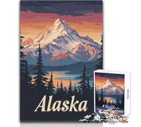 1000 Piece Jigsaw Puzzles for Teenagers Alaska Mountain Sunset Poster Challenging Game Toys Wall Decoration Gift For Birthdays Size 50x75cm