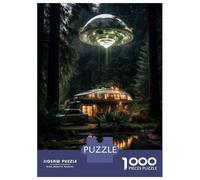 1000 Piece Jigsaw Puzzles for Teenagers Alien Abduction Scene Puzzle for Adults Brain Teaser Game Birthday Present Help The Brain Exercise 52x38cm/1000pcs