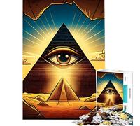 1000 Piece Jigsaw Puzzles for Teenagers All-Seeing Eye Pyramid Jigsaw Puzzle Relaxing Games Wall Decoration Deal As Gifts for The Whole Family (Size 50x75cm)