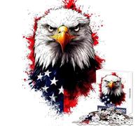 1000 Piece Jigsaw Puzzles for Teenagers American Eagle Patriotic Art Happy Shared Home Activity Thoughtful Festive Present Choice (38x52cm)