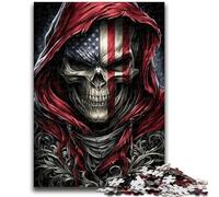 1000 Piece Jigsaw Puzzles for Teenagers American Flag Skull Teenager Jigsaw,Relax Games Is Ideal As A Gift for The Whole Family (75x50cm)