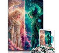 1000 Piece Jigsaw Puzzles for Teenagers Angel Devil Anime Girl 1000 Pieces for Teenagers,Secret Santa Gifts for Age 14 Years Up 38x26cm