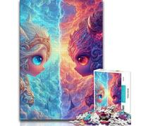 1000 Piece Jigsaw Puzzles for Teenagers Angel Devil Anime Girl Puzzles for Teenagers,Challenging Game Gifts for Is Ideal As A Gift for The Whole Family 38x26cm