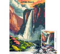 1000 Piece Jigsaw Puzzles for Teenagers Angel Falls Majesty Educational Toy Great Gift Brain Teaser Game Artists Collection, Fine Art Size 38x26cm