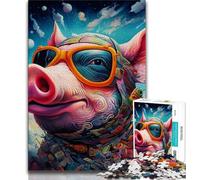 1000 Piece Jigsaw Puzzles for Teenagers Animal Art Pig Puzzles for Teenagers,Challenging Family Activity Games DIY Toy for Home Wall Decor Gifts (size 75x50cm)