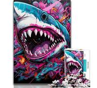 1000 Piece Jigsaw Puzzles for Teenagers Animal Art Shark Puzzles for Adults,Stress Reliever Difficult Challenge Secret Santa Gifts (size 38x26cm)