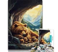 1000 Piece Jigsaw Puzzles for Teenagers Animal Brown Bear Teenager Jigsaw,Family Activity Fun at Home Activities, Birthday Present,Travel Gifts 26x38cm