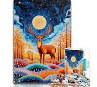 1000 Piece Jigsaw Puzzles for Teenagers Animal Deer 1000 Piece Jigsaw,Quiz Game Wall Decoration Unique Birthday And Xmas Gifts (size 75x50cm)