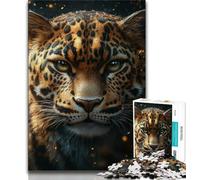 1000 Piece Jigsaw Puzzles for Teenagers Animal Leopard,Family Game Stress Reliever Difficult Challenge Suitable for Couples 38x26cm