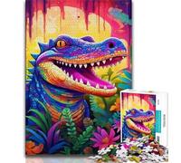1000 Piece Jigsaw Puzzles for Teenagers Animal Nile Crocodiles,Help The Brain Exercise Addictive Toys to Cultivate Patience Artists Collection,Fine Art (38x26cm)