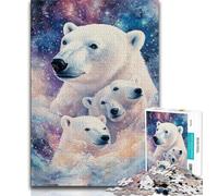 1000 Piece Jigsaw Puzzles for Teenagers Animal Polar Bear Teenager Jigsaw,Birthday Present, Gifts, Wall Art for Age 14 Years Up 75x50cm